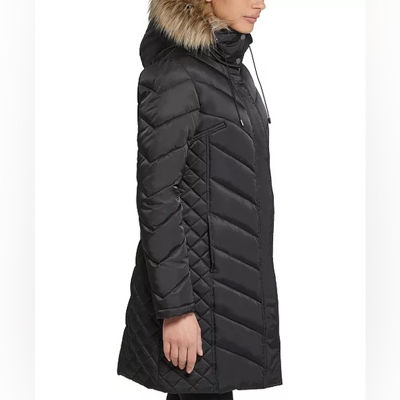 Kenneth Cole New York - Women's Down Parka Coat / Quilted Winter Jacket - Picture 8 of 8